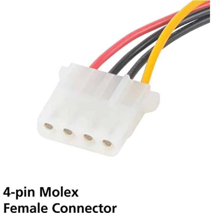 Akasa SATA-auf-4-poliger Molex-Adapter, konvertiert 15-polige SATA-Stromversorgung auf 4-poligen PSU-Molex-Stecker, SATA auf Molex-Stromkabel, Adapter, 15 cm, 2 Stück, AK-CBPW03-KT02 – Bild 4