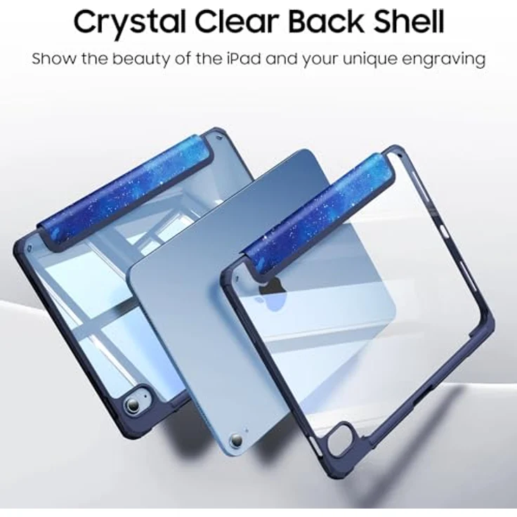 Fintie Hybrid Hülle für iPad (A16) 11 Generation 11 Zoll 2025, iPad 10 Generation 10.9 Zoll 2022 - Stoßfeste Schutzhülle mit transparenter Hartschale, integrierter Stifthalter und Sternenhimmel-Design – Bild 4