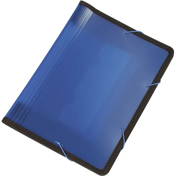 Q-Connect Aktenordner Fächermappe - 13 Taschen, 250 Blatt, transluzent blau