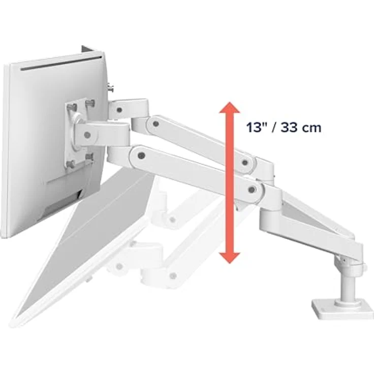 Ergotron LX PRO ARM DUAL SIDE-BY-SIDE, Monitor Halterung für Tisch bis 27 Zoll, modernisiert, ergonomisches Design, weiss – Bild 5