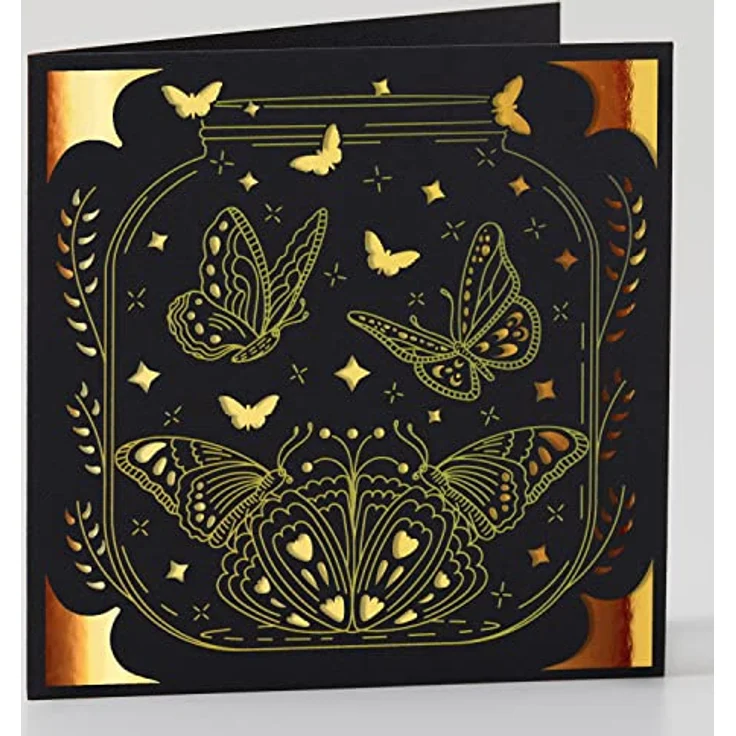 Cricut Insert Cards FOIL Celebration S40, Kartenset in Rot und Blau mit klebstofffreiem Design und weißen Umschlägen – Bild 7