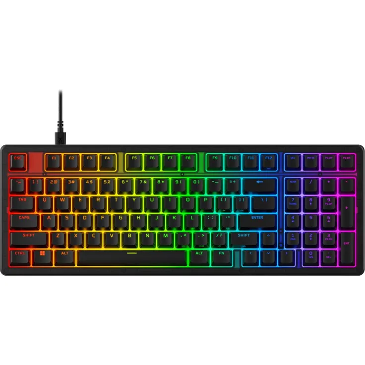 HyperX Origins 2 1800, Gaming-Tastatur mit RGB-Beleuchtung, 96%-Typ, mechanischen Hot-Swap-Switches, schwarz