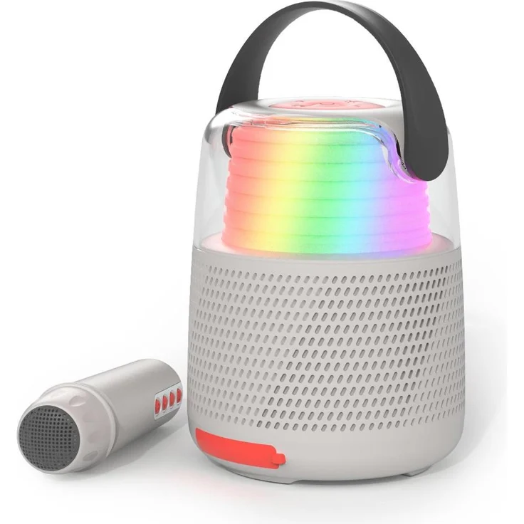 MOB Karaoke Lautsprecher KS-80 grau (5 h, Netzbetrieb, Akkubetrieb), Bluetooth Lautsprecher, Grau – Bild 1