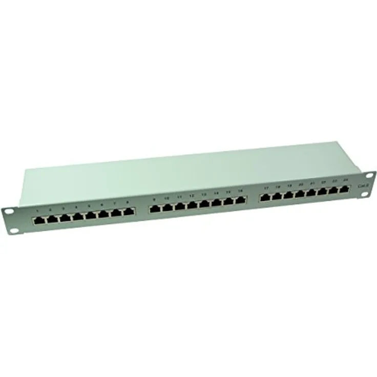 LogiLink NP0053, 24 Port Patch-Panel 483mm (19") CAT 6, für Fast- und Gigabit Ethernet, 1 HE