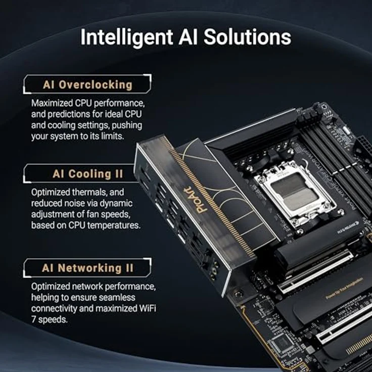 ASUS PROART X870E-Creator WiFi Mainboard Sockel AM5 (AMD, X870E, ATX, DDR5, PCIe 5.0, 4X M.2, 10Gb & 2.5Gb Ethernet, WiFi 7, Dual USB4, HDMI 2.1) in Schwarz – Bild 2