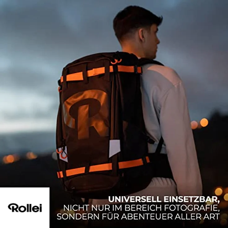Rollei Fotoliner Ocean Adventure Rucksack, 32 l Fassungsvermögen, ideal für Reisen und Outdoor, Wasserdicht, Umweltfreundlich dank Material aus 53 recycelten Plastikflaschen – Bild 2
