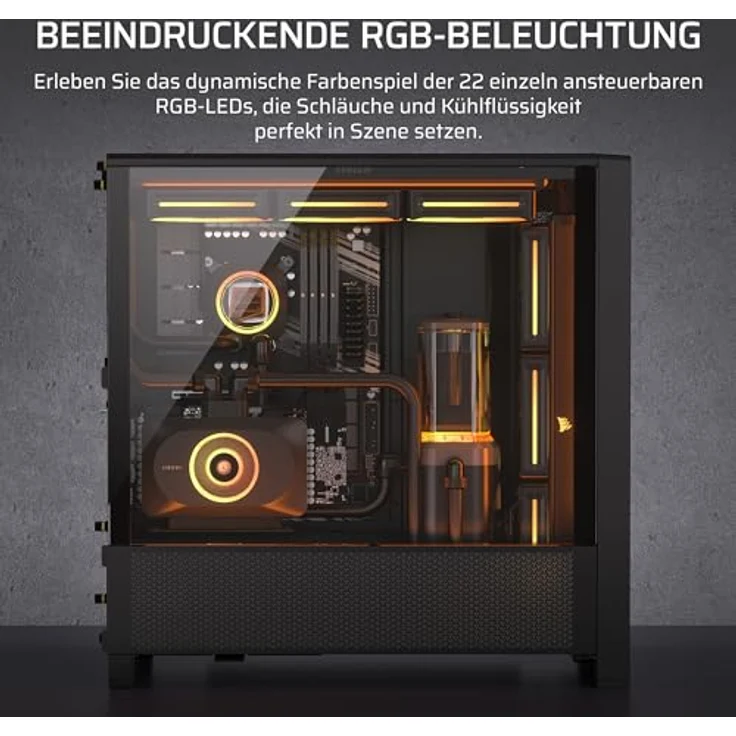 CORSAIR iCUE LINK XD6 RGB ELITE Pumpen-/Behältereinheit, FlowDrive Max-Pumpe, integrierter Temperatursensor, 22 adressierbare RGB-LEDs, Stahlgrau – Bild 4