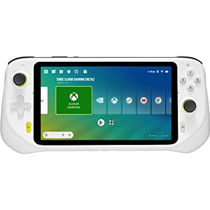 Logitech G Cloud Gaming Handheld, tragbare Spielkonsole mit langer Akkulaufzeit, 7-Zoll-1080p-Touchscreen, federleichtes Design, Xbox Cloud Gaming, NVIDIA GeForce NOW, Google Play - EU Stecker - Weiß