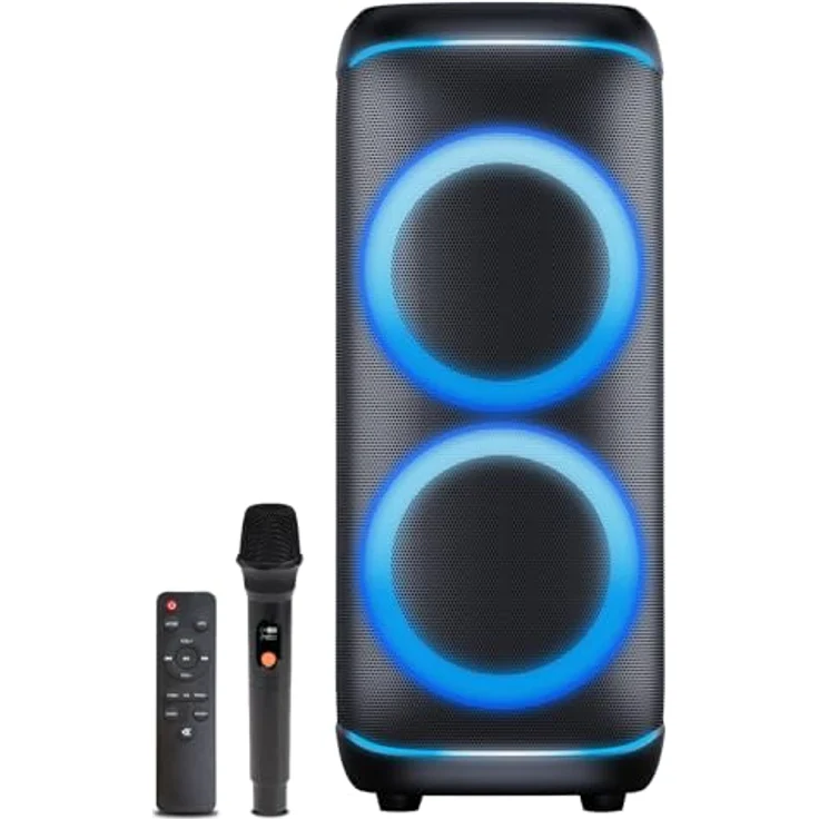 Denver BPS-470, Bluetooth Party Speaker mit 2 x 10" Woofers, 2000 W, spritzwassergeschützt, schwarz, neu – Bild 1