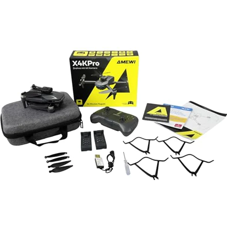 Amewi AMXFlight X4KPro, Brushless-Drohne mit 4K Kamera, 30 Minuten Flugzeit, inkl. 2 Akkus, automatischem Schwebemodus und Hinderniserkennung – Bild 3