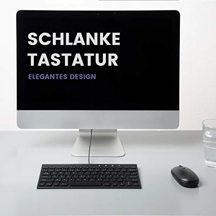 Perixx PERIBOARD-429 DE Kompakte Kabelgebundene Tastatur, Weiße Hintergrundbeleuchtung, Leises Tippen, Scherentasten, Deutsches QWERTZ Layout – Bild 3