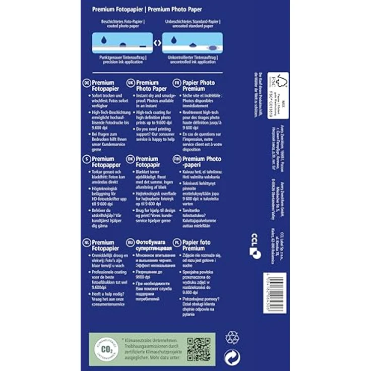 AVERY Zweckform Art. C2570-20 Premium Inkjet Fotopapier weiß - 20 Blatt, 250 g/m², seidenmatte Fotokarten, sofort trocken & wischfest – Bild 2