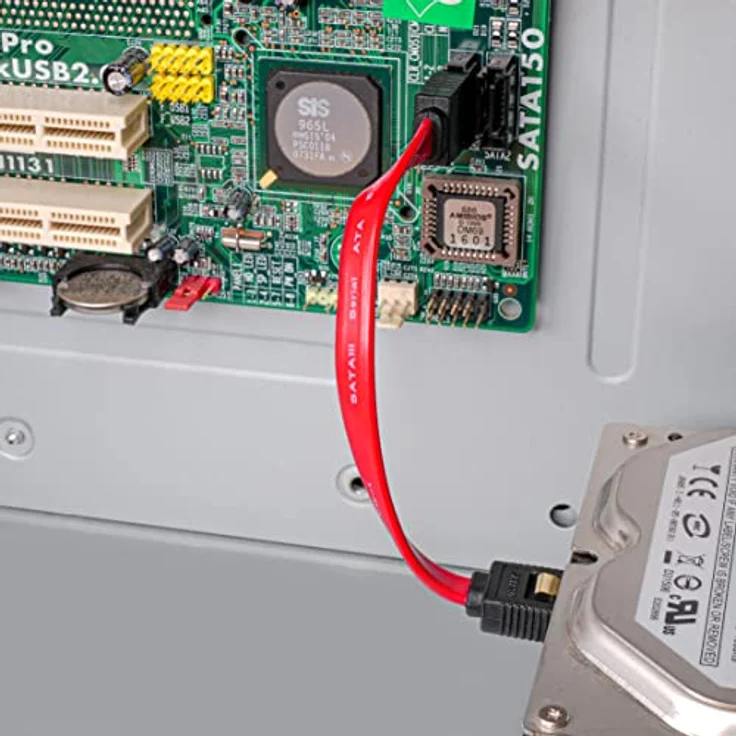 BIGtec BIG1895 0,5m HDD S-ATA Kabel rot gerade/gerade Kontakte vergoldet – Bild 5