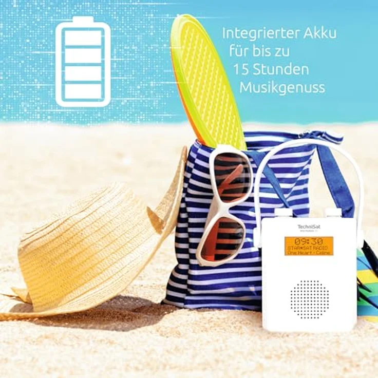 TechniSat DIGITRADIO 30 - wasserdichtes DAB+ Duschradio, weiß mit integriertem Akku, Bluetooth und Favoritenspeicher – Bild 3