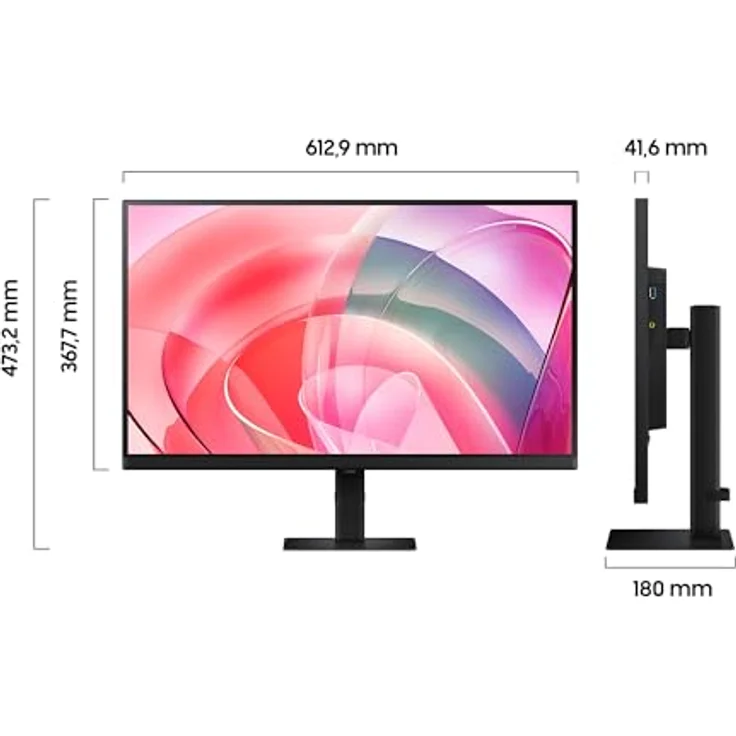 Samsung ViewFinity S70D 4K-Monitor 27 Zoll, UHD, 3.840 x 2.160, HDR10, Easy Setup-Ständer, Eye Saver Mode, LS27D700EAUXEN, Schwarz – Bild 2