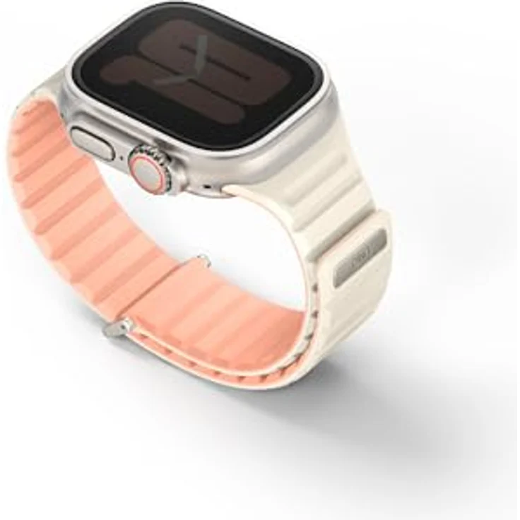 Uniq Revix Evo, Uhrenarmband für Apple Watch 1/2/3/4/5/6/7/8/9/SE/SE2/Ultra/Ultra2, reversibel, aus Silikon und Edelstahl, 43/44/45/49mm, pink – Bild 3