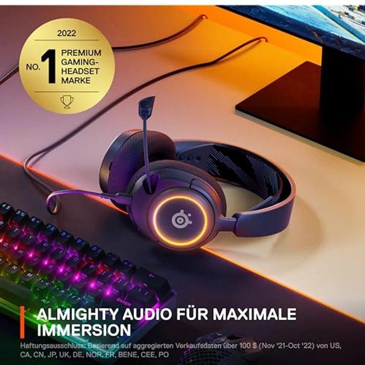 SteelSeries Arctis Nova 3 - Multi-System Gaming-Headset - Hi-Fi-Treiber - 360° Surround-Sound - RGB-Beleuchtung - Memory Foam – Bild 4