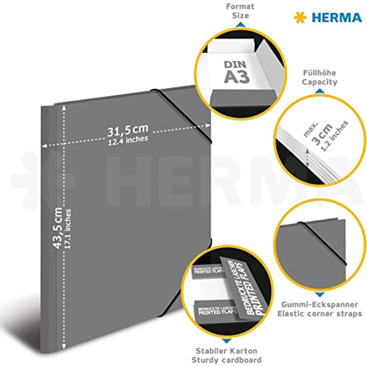 HERMA Aktenordner, Sammelmappen A3 Pappe Delfine, bunt – Bild 5