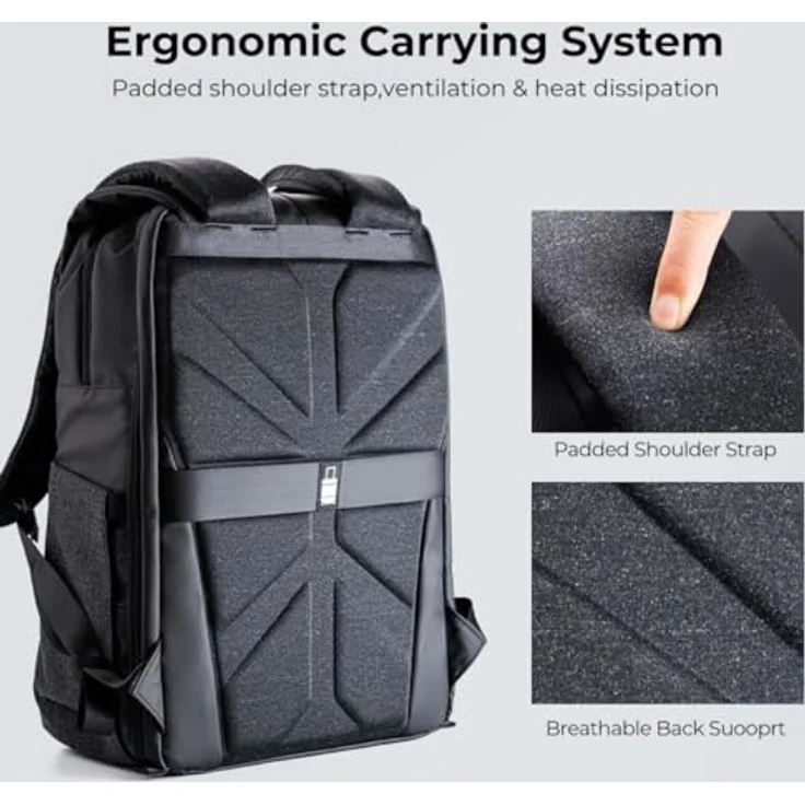 K&F Concept Beta Fotorucksack, 20 l, Kameratasche in Schwarz mit robustem Design und Diebstahlsicherung – Bild 6