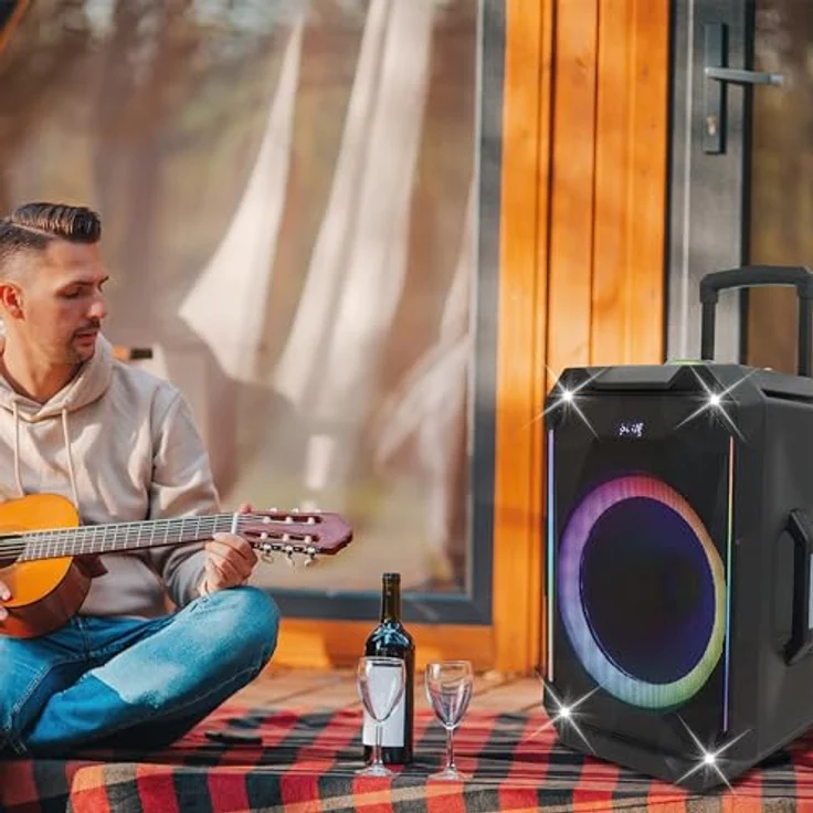 N-Gear The Flash 1540, 15-Zoll Bluetooth-Lautsprecher mit Lichtshow, Mikrofon und 500 Watt Leistung – Bild 8