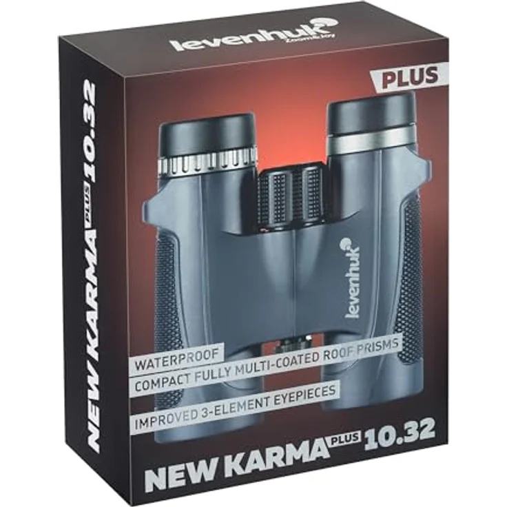 Levenhuk New Karma PLUS 10x32 Fernglas, wasserdicht nach IP67, BaK4-Optik, schwarz – Bild 8
