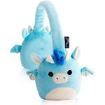 Squishmallows Tatiana The Dragon Plüsch-Bluetooth-Kopfhörer mit integriertem Mikrofon, 10 Meter Bluetooth-Reichweite, Lautstärkeregler, weiche Plüschkissen - Offizielles Lizenzprodukt, Drachen-Design