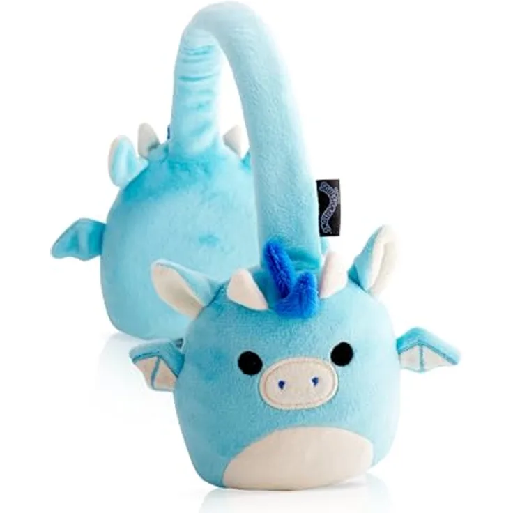 Squishmallows Tatiana The Dragon Plüsch-Bluetooth-Kopfhörer mit integriertem Mikrofon, 10 Meter Bluetooth-Reichweite, Lautstärkeregler, weiche Plüschkissen - Offizielles Lizenzprodukt, Drachen-Design