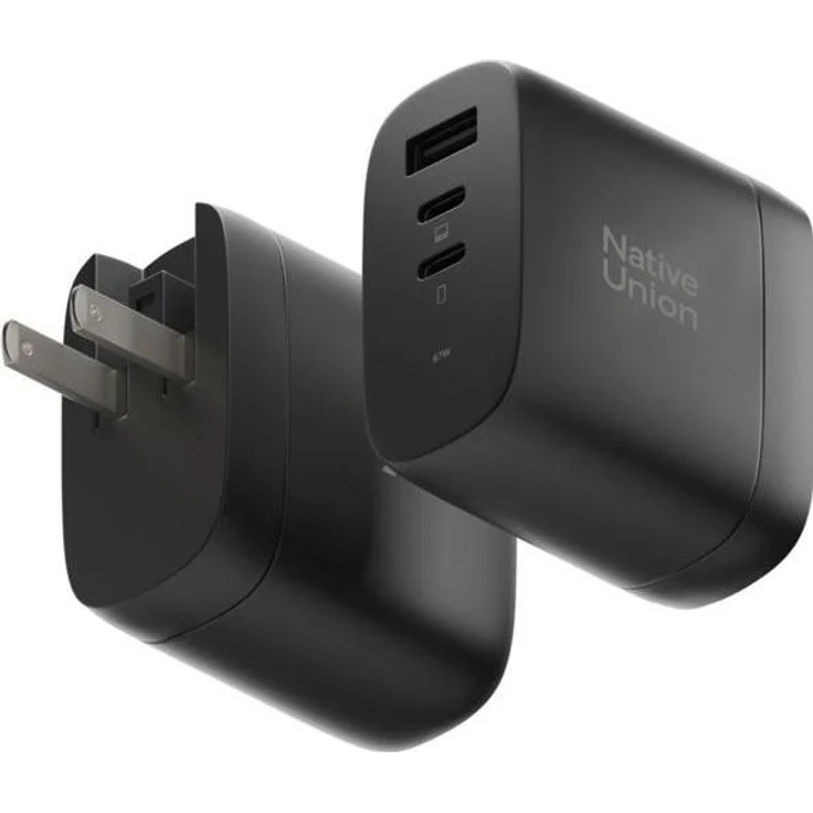 Native Union Fast GaN Charger PD 67W, USB Ladegerät mit 67W Leistung, tragbares Design, Schwarz