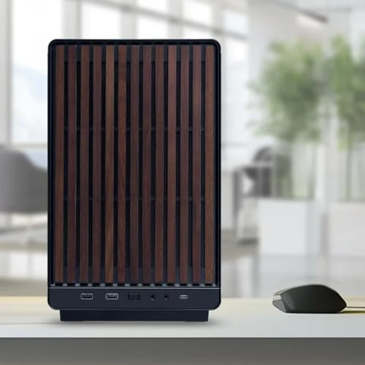 Lian Li DAN Cases A3-mATX Wood Edition, PC-Gehäuse für Micro-ATX, Tempered Glass, Walnuss und schwarz, geeignet für 360-mm-Radiator – Bild 2