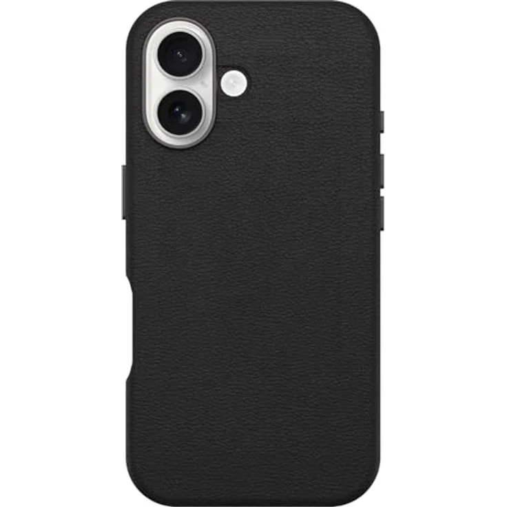 OtterBox Symmetry Series Cactus Leather MagSafe Hülle für iPhone 16, stoßfest, sturzsicher, schwarz – Bild 1