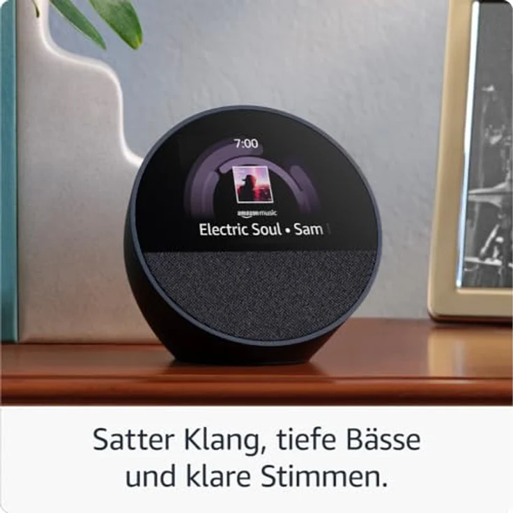 Amazon Echo Spot (2024), smarter Wecker mit sattem Klang und Alexa, Weiß – Bild 3