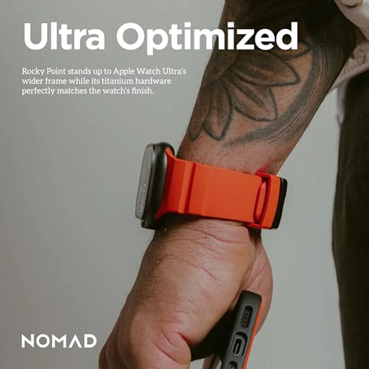 NOMAD Rocky Point Band für Apple Watch 42/44/45/49 mm, leichtes und waterfestes Uhrenarmband mit Magma Connector in Schwarz – Bild 10