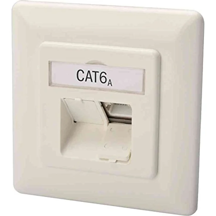 Digitus CAT 6A Unterputz Anschlussdose, 2 Ports, geschirmte RJ45-Buchsen, Pure White RAL 9010 – Bild 4