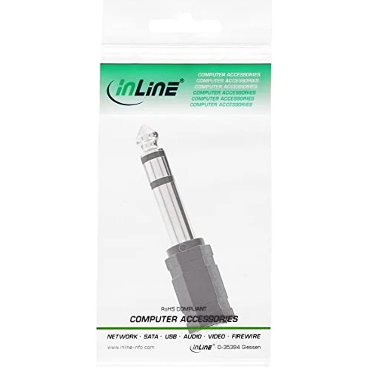 InLine 99305 Audio Adapter, 6,3mm Klinke Stecker an 3,5mm Klinke Buchse, Stereo – Bild 4