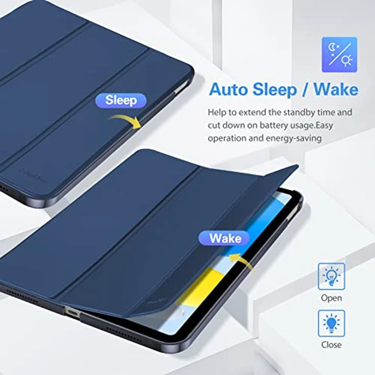 ProCase Hülle für iPad 10/11 Generation 10.9 Zoll 2022, Dünnes Smart Case mit Auto Wake/Sleep Funktion - Navy – Bild 4