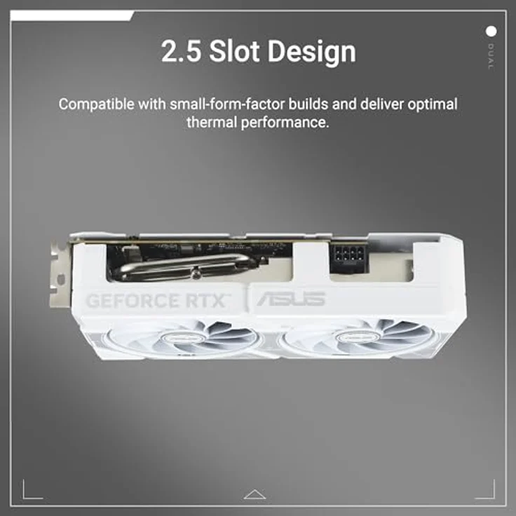 ASUS DUAL-RTX5060TI-O16G-WHITE, 16GB GDDR7 Grafikkarte mit dualen Axial-Tech-Lüftern und kompaktem 2,5-Slot-Design, weiße Edition – Bild 2