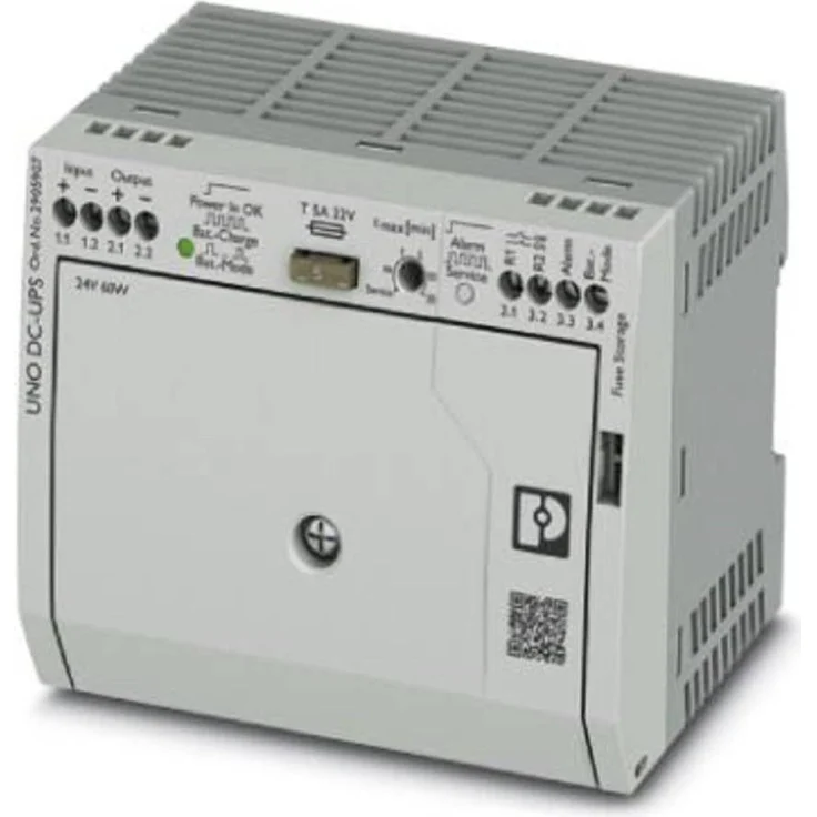 Phoenix Contact UNO UPS, 24 Vdc, 0.8 Ah, 60 W USV, kompakt für DIN-Rail-Montage mit Blei-AGM-Technologie