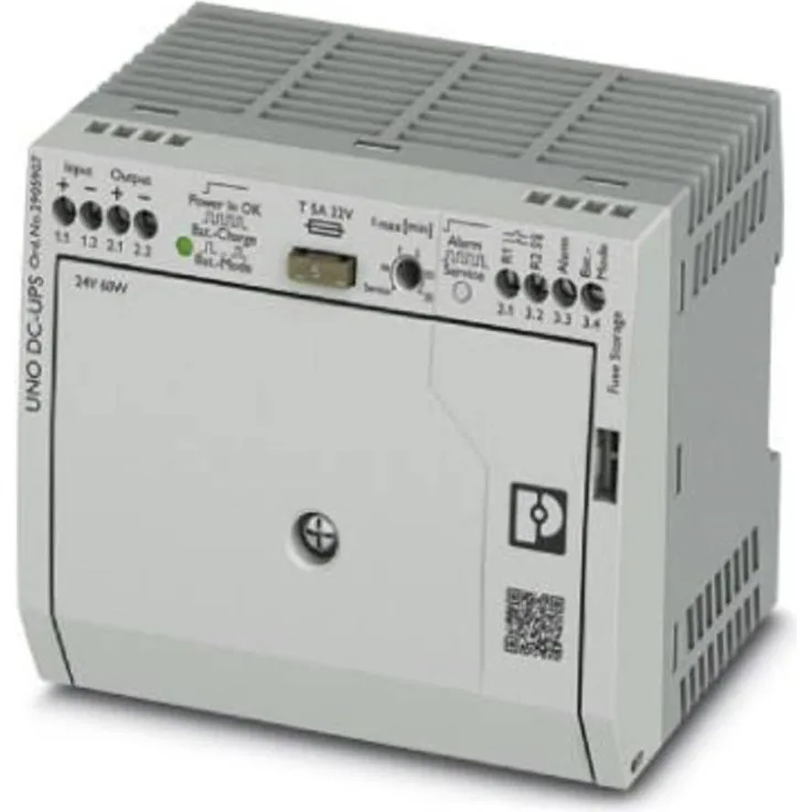 Phoenix Contact UNO UPS, 24 Vdc, 0.8 Ah, 60 W USV, kompakt für DIN-Rail-Montage mit Blei-AGM-Technologie