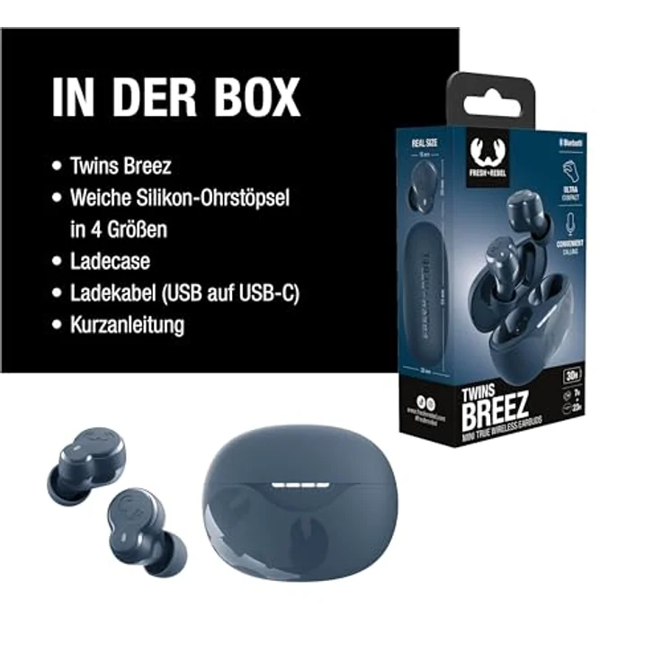 Fresh n Rebel Twins Breez In-Ear Bluetooth Kopfhörer, kabellos mit 7 h Laufzeit, Blau – Bild 8