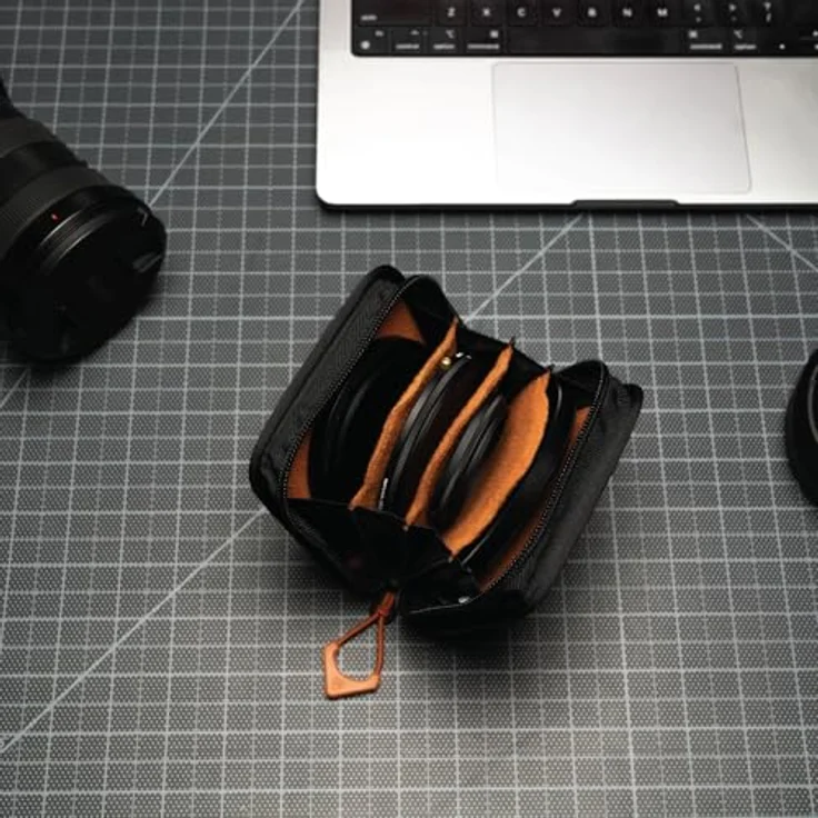WANDRD Objektivfilterhülle, Schutz für 4 Filter, wetterbeständiges Design, schwarz/Sedona Orange – Bild 4