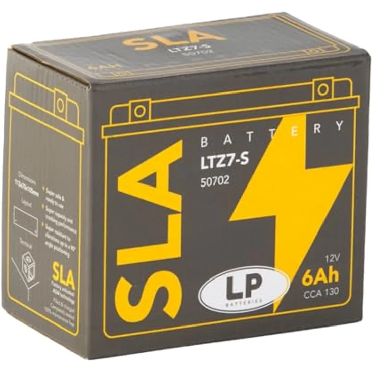 Landport LTZ7-S, AGM SLA 12V 6Ah Motorradbatterie mit 130 Ampere Kaltstartleistung, wartungsfrei und auslaufsicher – Bild 3
