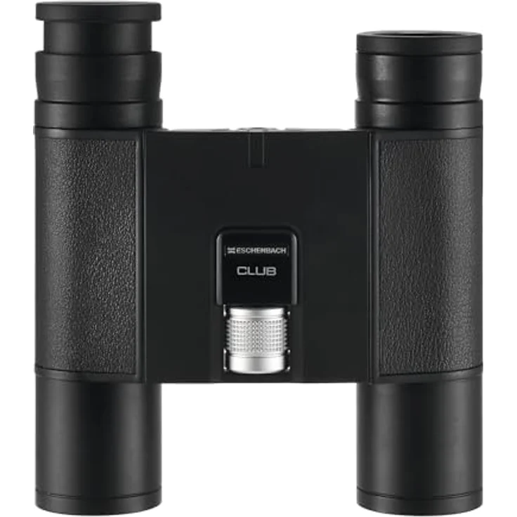 Eschenbach Fernglas Club 10x25 B, Dachkant-Fernglas mit BAK-4-Prismen, 25mm Öffnung, wasserdicht, Schwarz (gummiert) – Bild 1
