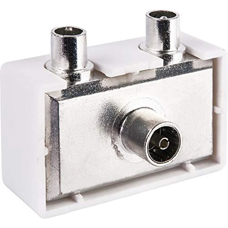 SCHWAIGER -ASV45 532- Breitband Aufsteckverteiler 2-Fach TV für Kabel- und Antennenanlagen- 1x IEC-Buchse > 2X IEC Stecker-weiß – Bild 3
