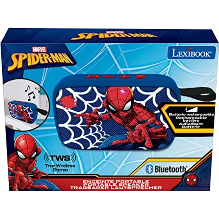 Lexibook BT018SP Marvel Spider-Man Bluetooth-Lautsprecher, blau/rot – Bild 7