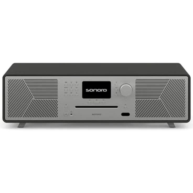 sonoro MEISTERSTÜCK (Gen.2) Kompaktanlage mit CD Player, Bluetooth & Internetradio (Airplay, Chromecast, Spotify, Tidal, FM, DAB+, USB) Matt Graphit
