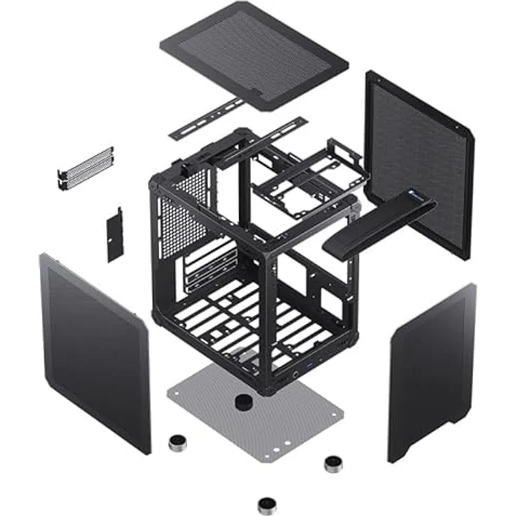 Jonsbo C6-ITX PC Gehäuse, Mini-ITX - schwarz, bis zu 3 Lüfter, Platz für 2 Laufwerke – Bild 5