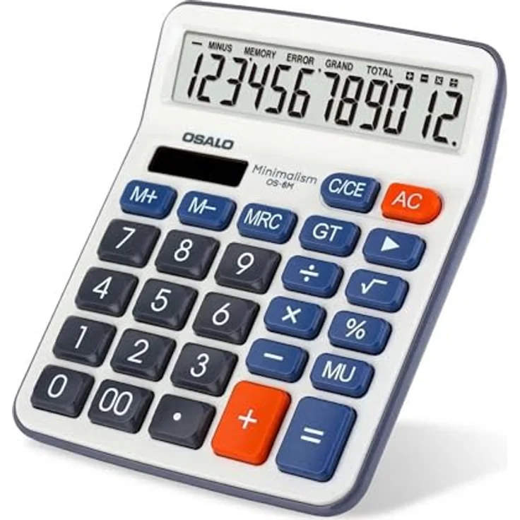 OSALO Taschenrechner, 12-stellig, großes LCD-Display, große Tasten, Büro-Tischrechner Large OS-6M – Bild 2