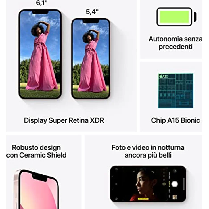 Apple iPhone 13 Mini, 128GB, Smartphone in Rosé mit kompakter Bauweise – Bild 5