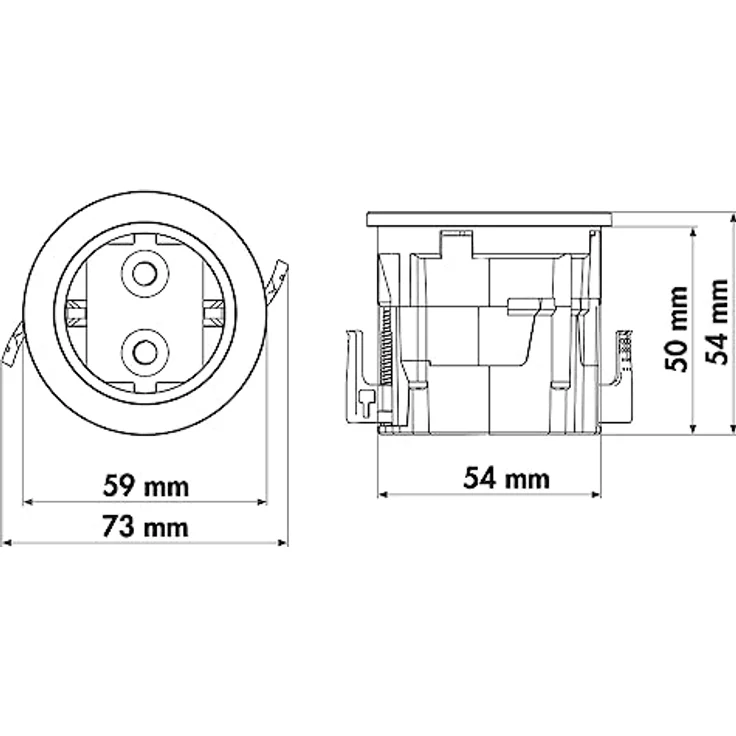 EVOline ONE | Einbausteckdose rund | Rahmen Edelstahl Dekor | 73 x 54 mm – Bild 2