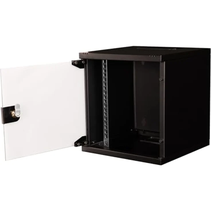 ROLINE 10-Zoll Wandgehäuse 6 HE, 312x300 BxT, schwarz, mit Vollglastür und zerlegbarer Konstruktion – Bild 3